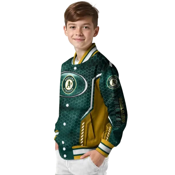 custom oakland athletics power plate green varsity jacket trendy