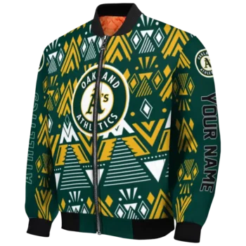 custom oakland athletics pyramid shapes green bomber jacket best selling