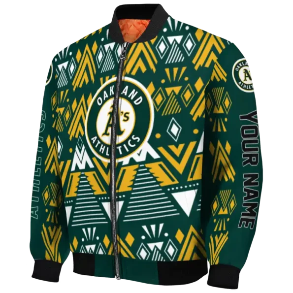 custom oakland athletics pyramid shapes green bomber jacket best selling