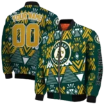 custom oakland athletics pyramid shapes green bomber jacket best selling