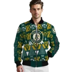 custom oakland athletics pyramid shapes green bomber jacket best selling