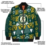 custom oakland athletics pyramid shapes green bomber jacket best selling
