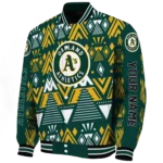 custom oakland athletics pyramid shapes green varsity jacket best selling