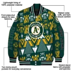 custom oakland athletics pyramid shapes green varsity jacket best selling