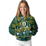 custom oakland athletics pyramid shapes green varsity jacket best selling