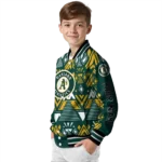 custom oakland athletics pyramid shapes green varsity jacket best selling