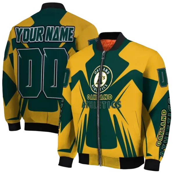 custom oakland athletics spider mark green yellow crocs bomber jacket fashion forward