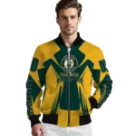 custom oakland athletics spider mark green yellow crocs bomber jacket best selling
