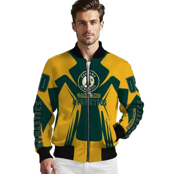 custom oakland athletics spider mark green yellow crocs bomber jacket high quality