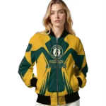 custom oakland athletics spider mark green yellow crocs bomber jacket best selling