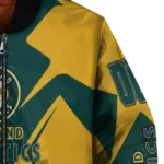 custom oakland athletics spider mark green yellow crocs bomber jacket best selling