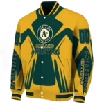 custom oakland athletics spider mark green yellow crocs varsity jacket best selling