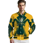 custom oakland athletics spider mark green yellow crocs varsity jacket best selling
