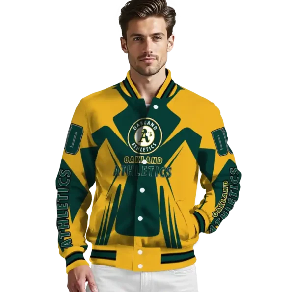 custom oakland athletics spider mark green yellow crocs varsity jacket high quality