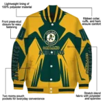 custom oakland athletics spider mark green yellow crocs varsity jacket best selling