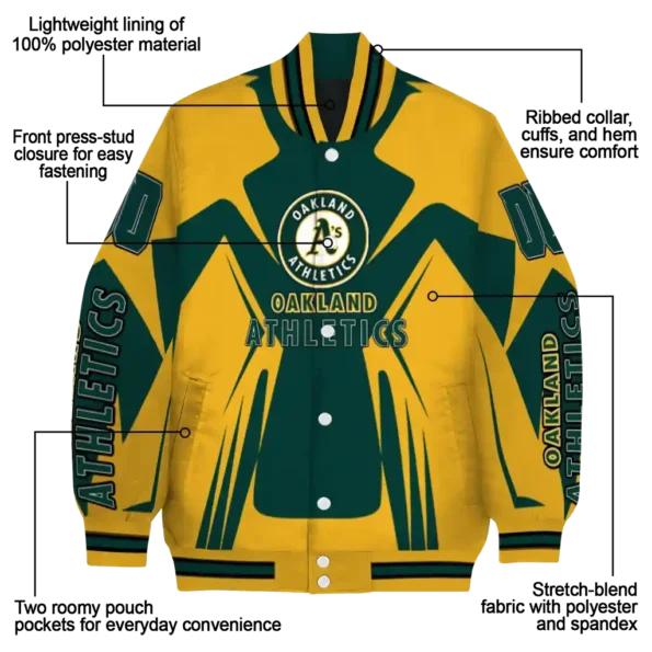 custom oakland athletics spider mark green yellow crocs varsity jacket new arrival