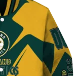 custom oakland athletics spider mark green yellow crocs varsity jacket best selling