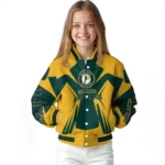 custom oakland athletics spider mark green yellow crocs varsity jacket best selling