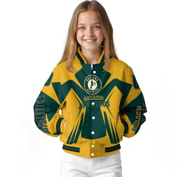 custom oakland athletics spider mark green yellow crocs varsity jacket top rated