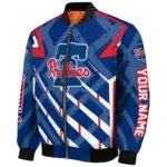 custom philadelphia phillies chevron angles blue bomber jacket best selling