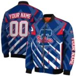 custom philadelphia phillies chevron angles blue bomber jacket best selling