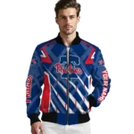 custom philadelphia phillies chevron angles blue bomber jacket best selling