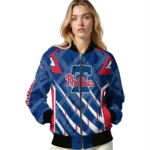 custom philadelphia phillies chevron angles blue bomber jacket best selling