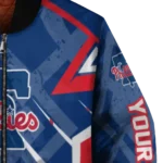 custom philadelphia phillies chevron angles blue bomber jacket best selling