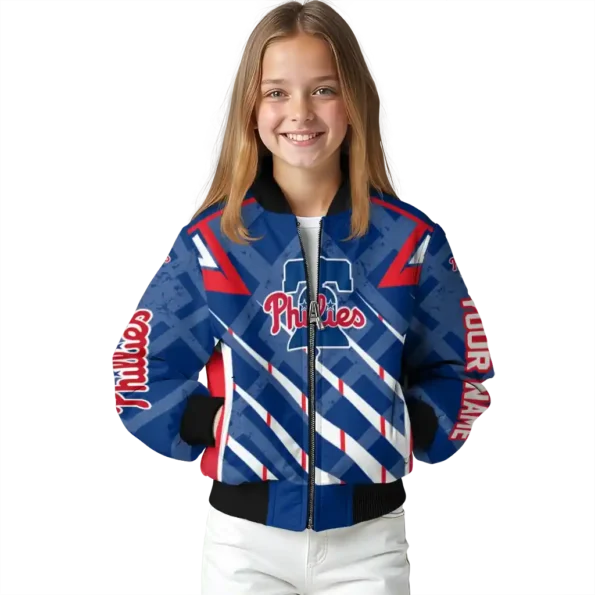 custom philadelphia phillies chevron angles blue bomber jacket top rated