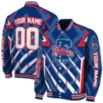 custom philadelphia phillies chevron angles blue varsity jacket best selling