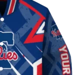 custom philadelphia phillies chevron angles blue varsity jacket best selling