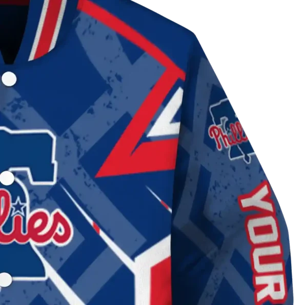 custom philadelphia phillies chevron angles blue varsity jacket premium grade