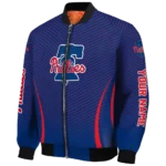 custom philadelphia phillies chevron arrow blue bomber jacket best selling