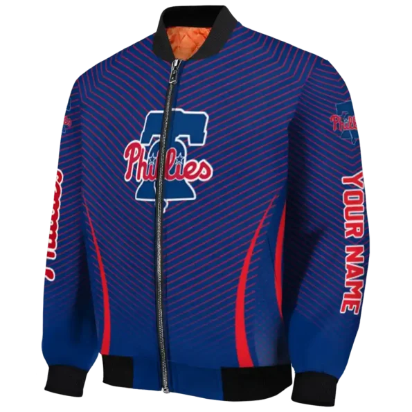 custom philadelphia phillies chevron arrow blue bomber jacket best selling