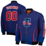 custom philadelphia phillies chevron arrow blue bomber jacket best selling