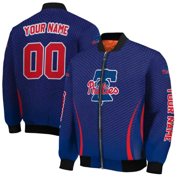 custom philadelphia phillies chevron arrow blue bomber jacket fashion forward