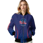 custom philadelphia phillies chevron arrow blue bomber jacket best selling