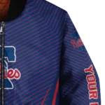 custom philadelphia phillies chevron arrow blue bomber jacket best selling