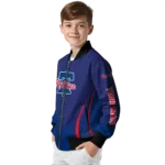custom philadelphia phillies chevron arrow blue bomber jacket best selling