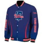 custom philadelphia phillies chevron arrow blue varsity jacket best selling