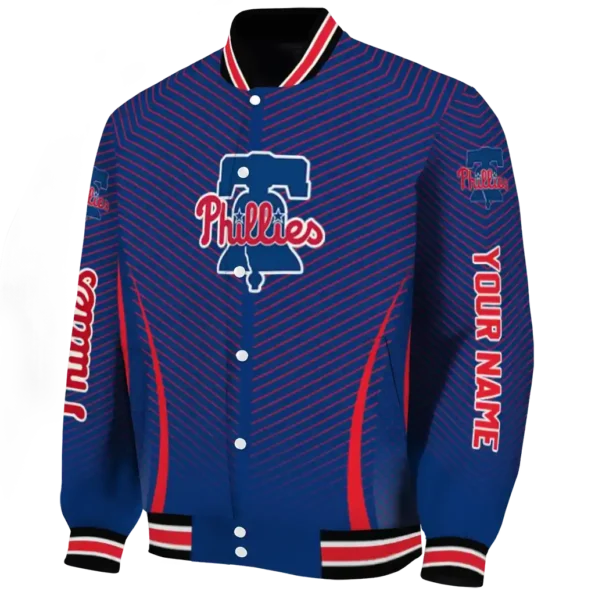 custom philadelphia phillies chevron arrow blue varsity jacket best selling