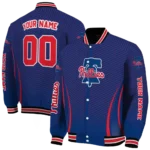 custom philadelphia phillies chevron arrow blue varsity jacket best selling
