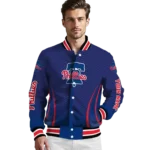 custom philadelphia phillies chevron arrow blue varsity jacket best selling