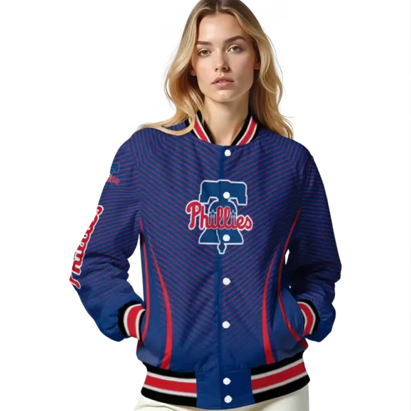 custom philadelphia phillies chevron arrow blue varsity jacket latest model