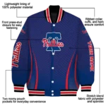 custom philadelphia phillies chevron arrow blue varsity jacket best selling