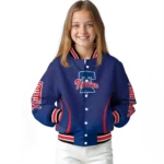 custom philadelphia phillies chevron arrow blue varsity jacket best selling