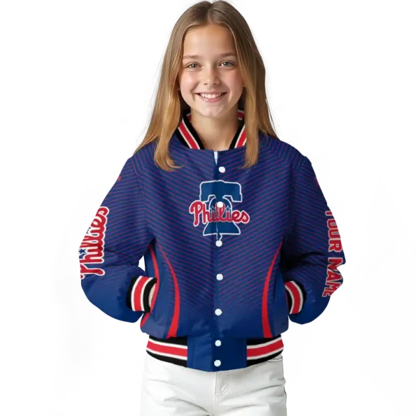 custom philadelphia phillies chevron arrow blue varsity jacket top rated