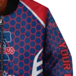 custom philadelphia phillies hexagon grid blue bomber jacket best selling