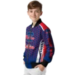 custom philadelphia phillies hexagon grid blue bomber jacket best selling