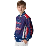 custom philadelphia phillies hexagon grid blue varsity jacket best selling